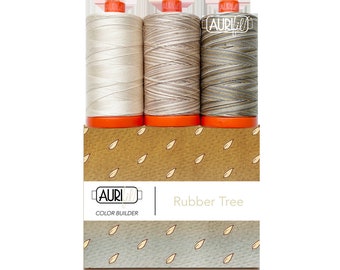 Cotton Thread - 50wt 3 spools-2022 Aurifil Rubber Tree Color Builder - Quilting Thread - Sewing Thread - Crafting Thread