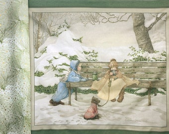 Winter Quilt Kit- Quilt Panel-Children at Park Winter Panel - A Day at the Park Cotton Fabric Panel Kit