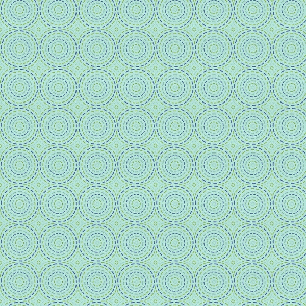 Sew Little Time Teal Quilting Circles # 27621-447 - Wilmington Prints Sewing Theme Fabrics - Choose Your Cut