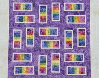 Quilt Kit -Starr Designs Hand Dyed Cotton Fabric Quilt Kit Queen Size Purple Stepping Stones Quilting Sewing Crafting fabrics