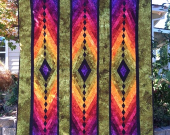 Hand Dyed Cotton Quilt Kit: Diamonds are Forever - Top Only