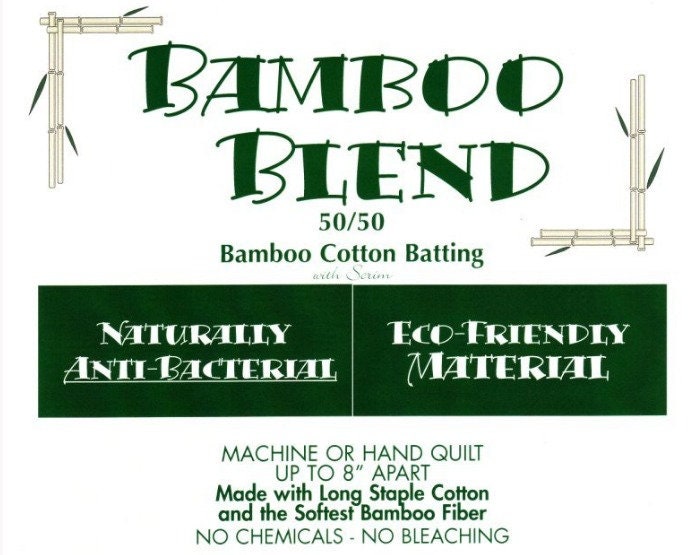 Bamboo/Cotton 50/50 Blend Batting - Queen Size