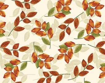 Leaf Fabric - Harvest Gathering Leaves Cotton Fabric-Benartex Cotton Fabric- Cotton Quilt Fabric - Sewing Fabric -Choose Your Cut