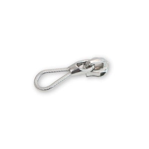May include: Silver zipper pull with a loop at the end.