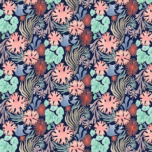 Illuminary Sea - Patriot Sea Floral - Digitally Printed # ST-DRR2074PATR Quilt Fabric - Sewing Fabric - Choose Cut