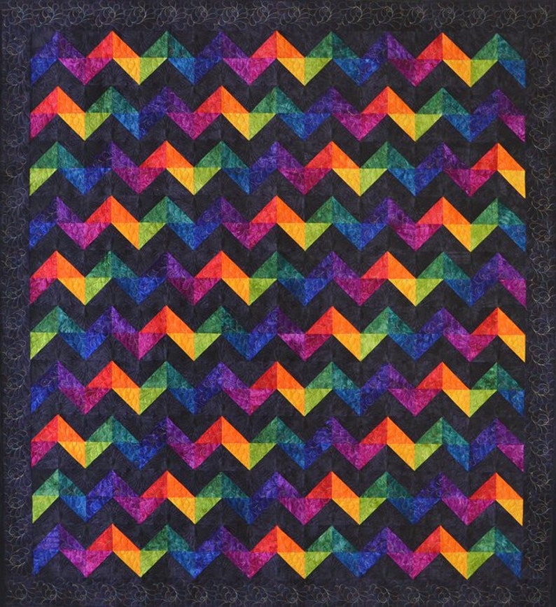 Starr Designs Hand Dyed Cotton Fabric Quilt Kit Queen Size Rave Wave Quilting Sewing Crafting fabrics