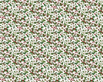 Christmas Cotton Fabric  - Christmas Traditions Floral Quilt Fabric - Cotton Christmas Fabric- Northcott-Choose Your Cut