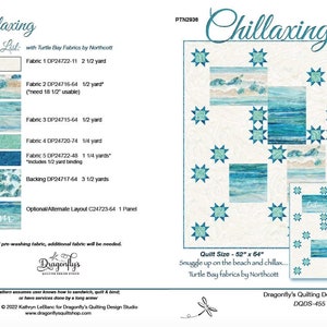 Beach Quilt Pattern - Chillaxing Beach Quilt Pattern- by Kathryn LeBlanc for Dragonfly&#39;s Quilting Design Studio