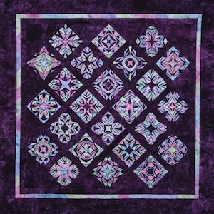Quilt Kit - King Purple Quilt Kit - Starr Designs Crystal Reflections-Handgefärbte Baumwollstoffe