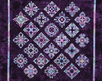 Quilt Kit - King Purple Quilt Kit - Starr Designs Crystal Reflections-Handgefärbte Baumwollstoffe