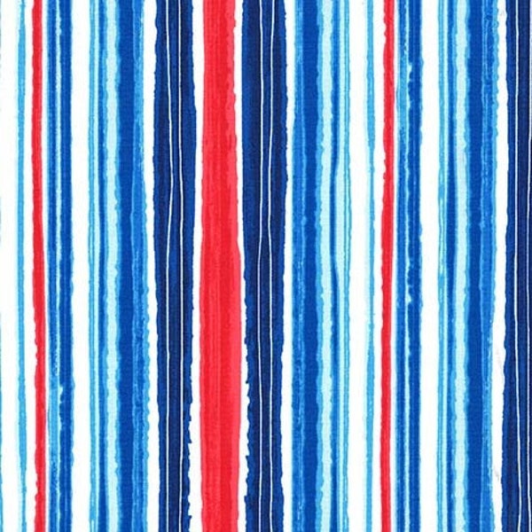 Stripe Cotton Fabric - Just Shellin' Cabana Stripe Cotton Beach Fabric - Michael Miller Beach Stripe
