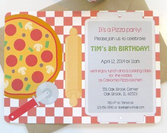 pizza party invitation pizza birthday party birthday party etsy