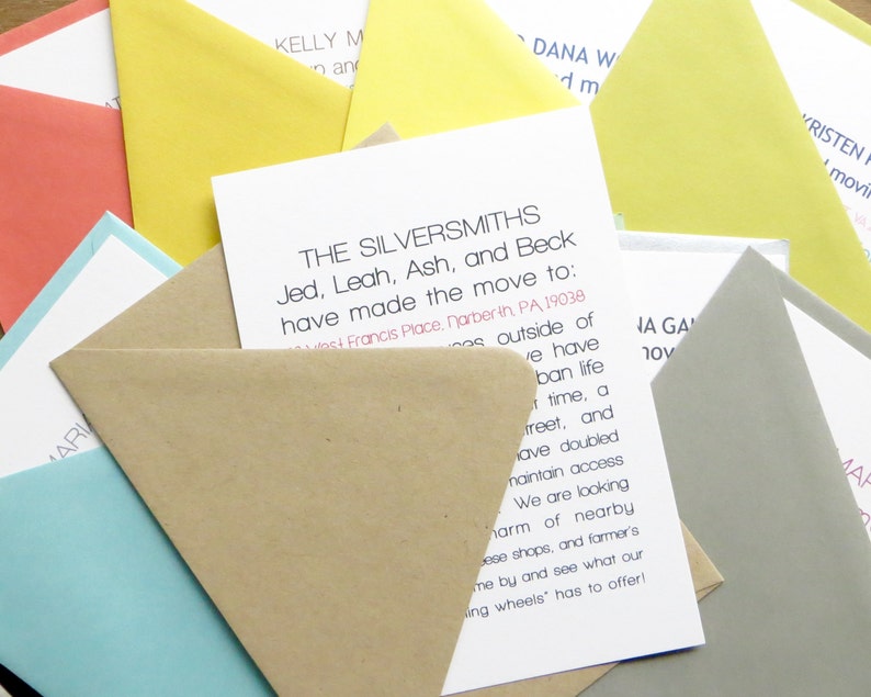 set of 100 Moving announcements we/'ve moved announcements change of address cards new address announcements new home announcements