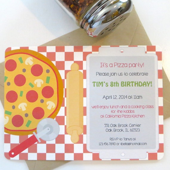 pizza party invitation pizza