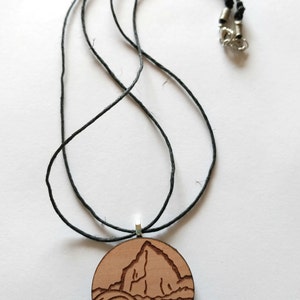 Shipstern Bluff Tasmanian Myrtle Necklace surf, wave, rock, surfie, unisex, wooden, pendant, timber, surfer, surfergirl, mens jewellery 画像 2