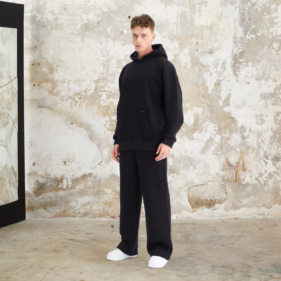 Black oversized sweatpants sale