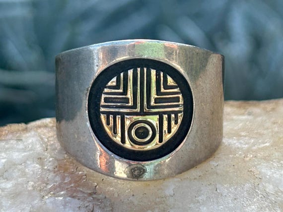 M.M. Rogers Sterling Silver 14K Gold Man in the Maze Ring Size 6 View 5