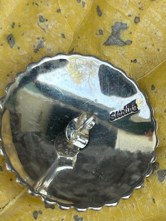 Genuine Turquoise Sterling Earrings - Native Amer… - image 7