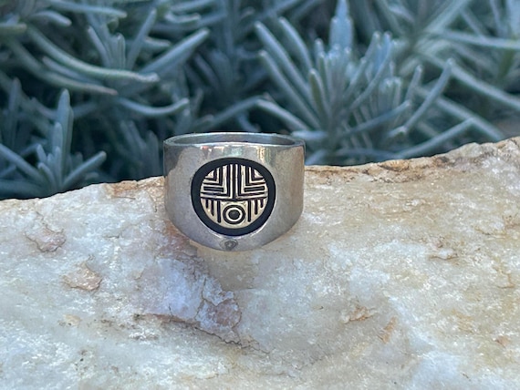M.M. Rogers Sterling Silver 14K Gold Man in the Maze Ring Size 6 View 2