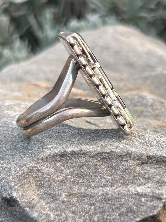 Native American Vintage Turquoise Mosaic Patchwor… - image 6