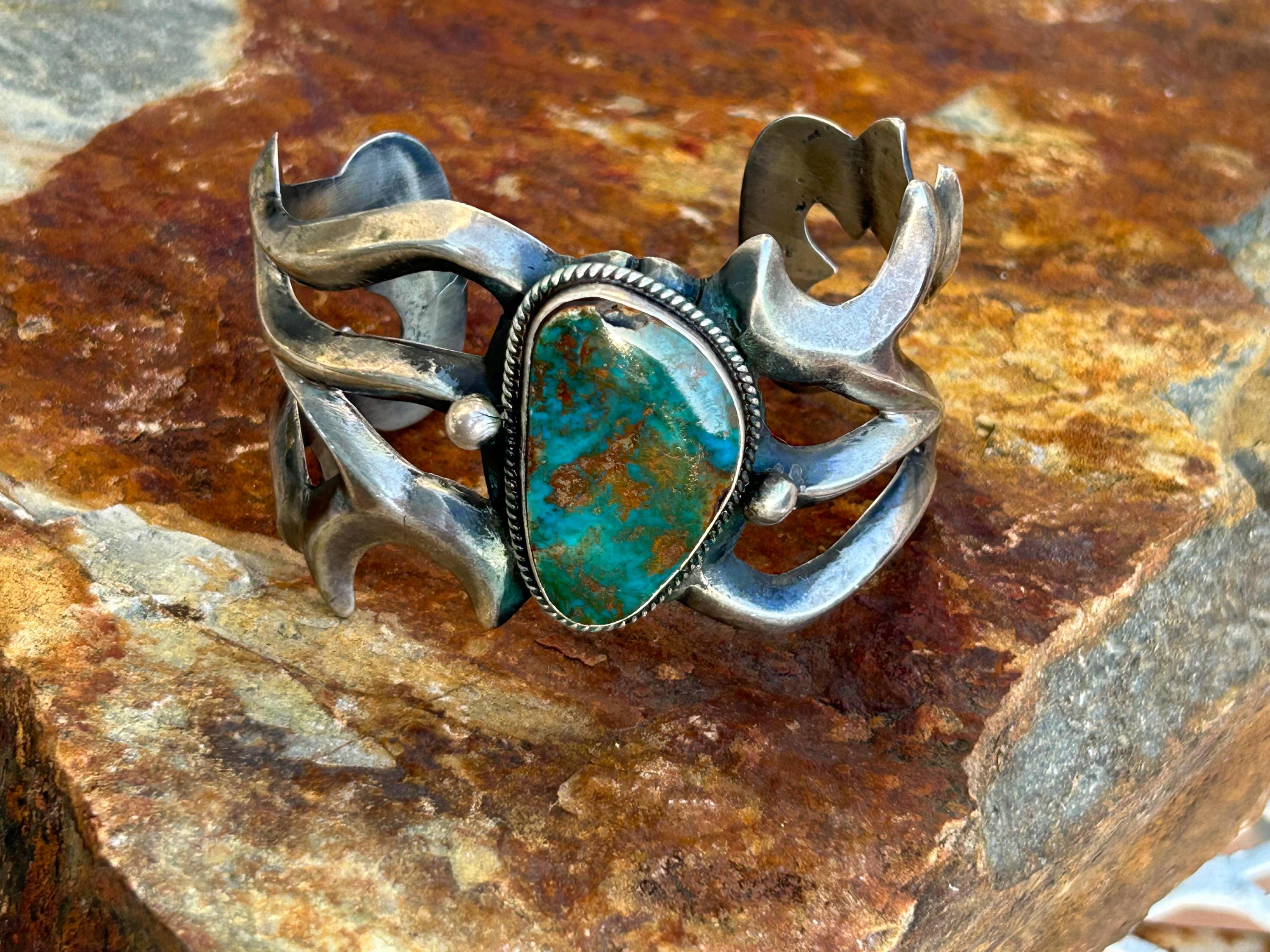 vintage indian jewelry ターコイズ Vintage Navajo DENNIS KALISTEO Sterling Silver Turquoise