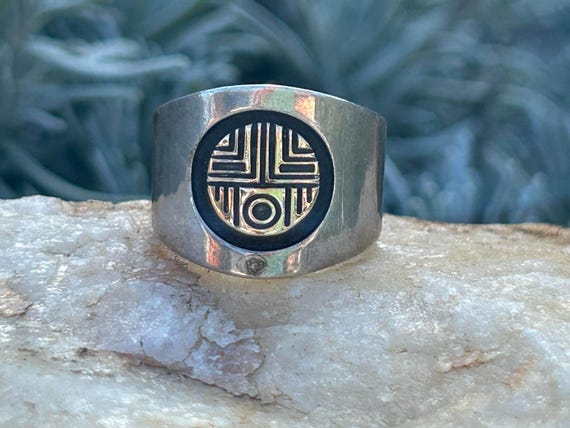 M.M. Rogers Sterling Silver 14K Gold Man in the Maze Ring Size 6