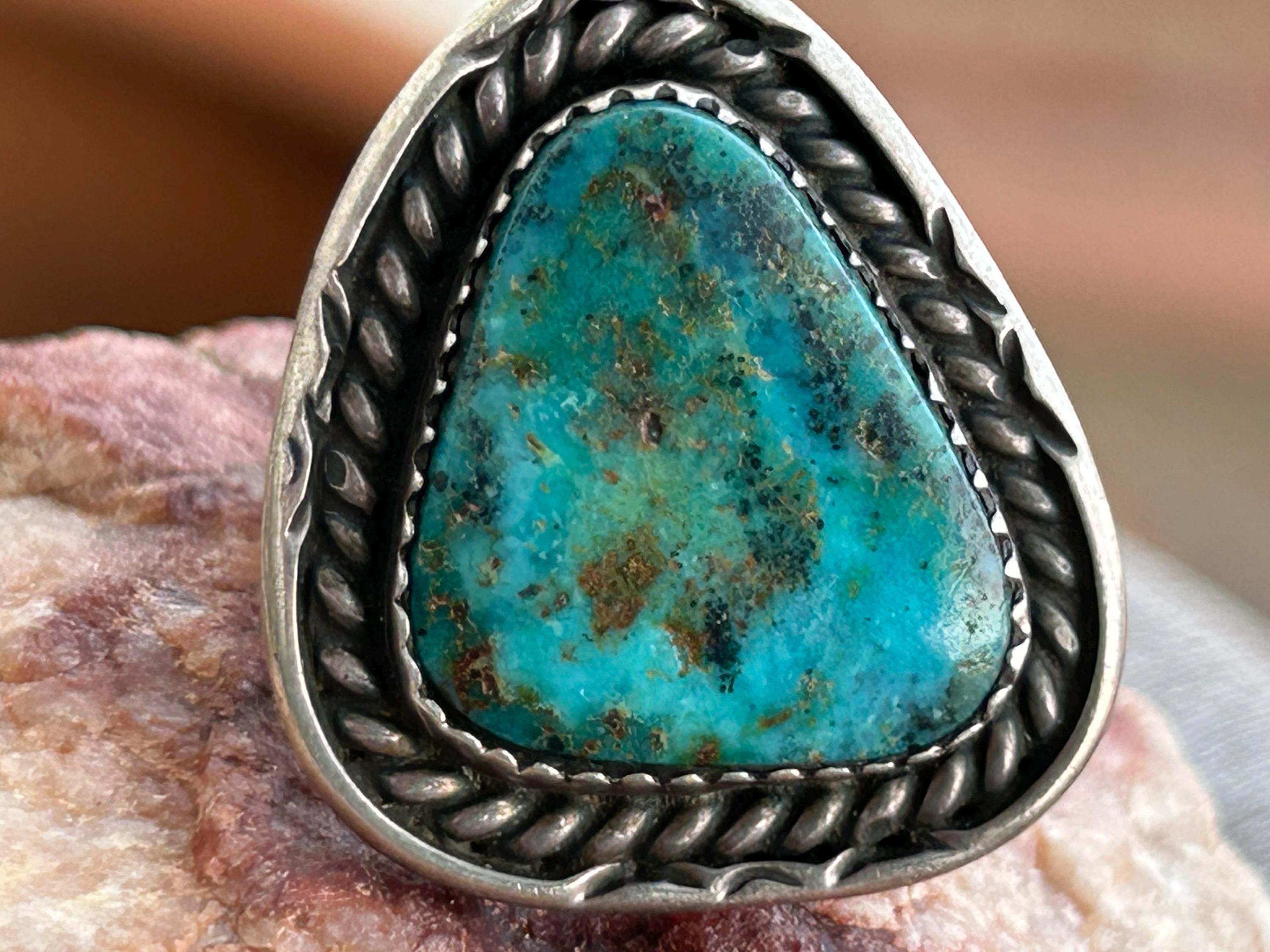 Turquoise and Sterling Silver Navajo Vintage Ring, Size 6.25 - Etsy