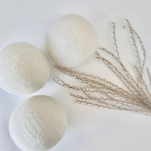 3x Organic Wool Dryer Balls | Eco-Conscious | Organic | Zero Plastic | Handmade | Ethical | Reusable | Cotton | Laundry | Biodegradable |