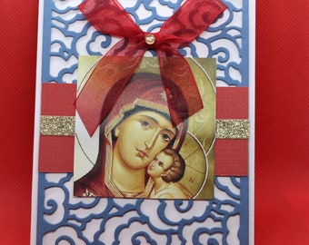 Élégante carte Vierge Marie
