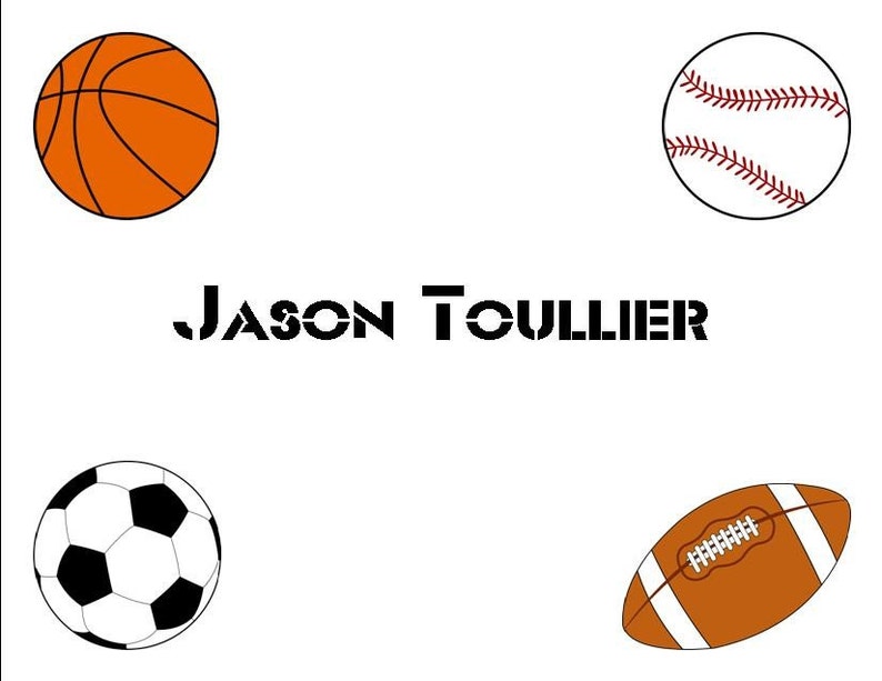 All Sports Personalized Stationery set of 10 Folded Notes Etsy