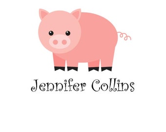 Cute Pig Personalized Stationery Set (set of 10 folded cards)