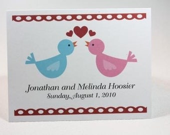 Lovebirds Personalized Stationery (set of 10 folded notes)