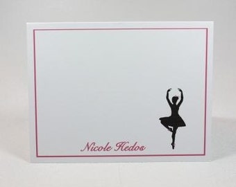 Beautiful Ballerina Personalized Stationery Set (set of 10 folded cards)