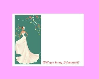 Will You Be My Bridesmaid Personalized Stationery (set of 10 folded notes)