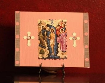 Orthodox Girl Baptism Greeting Card