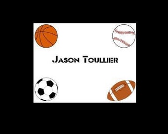 All Sports Personalized Stationery (Set of 10 folded notes)