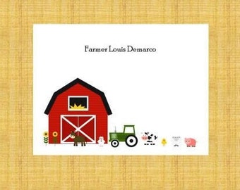 Ferme papeterie personnalisée (lot de 10 notes pliés)