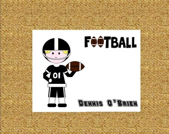 Football Player Personalized Stationery (set of 10 folded cards)