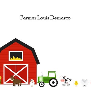 Farm Personalized Stationery set of 10 folded notes image 2