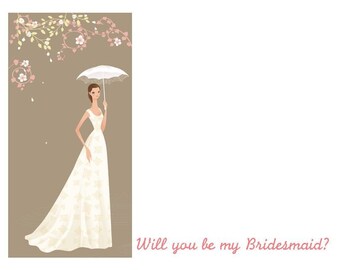 Will You Be My Bridesmaid Personalized Stationery Set (set of 10 folded notes)