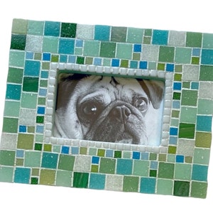 Aqua Turquoise Mosaic Frame, Aqua Blue Mosaic Tile Frame, 4x6 Mosaic Frame, Aqua Blue Turquoise Green Mosaic Tile Frame