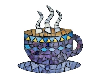 Coffee Cup Mosaic Art Wall Hanging, Tea Cup Mosaic Wall Art, Coffee Cup Mosaic Wall Art Decor, Coffee Cup Tea Cup Mosaic Art