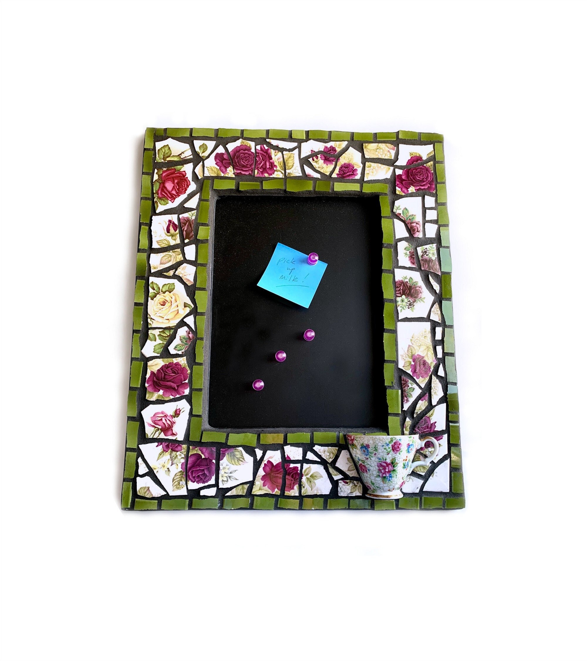 Mosaic Chalk Board Mosaic Framed Chalkboard Mosaic Etsy