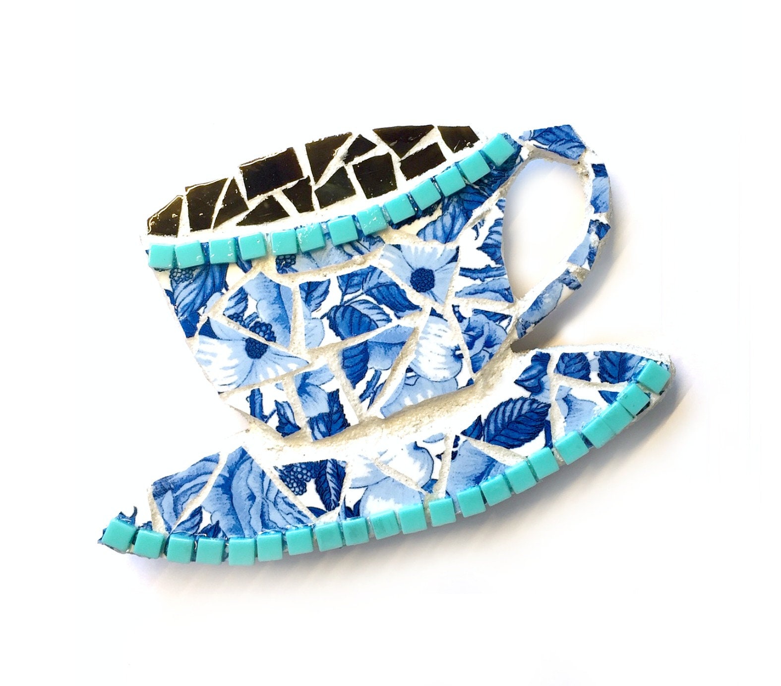 Coffee Cup Magnet Mosaic Coffee Cup Magnet Blue And White