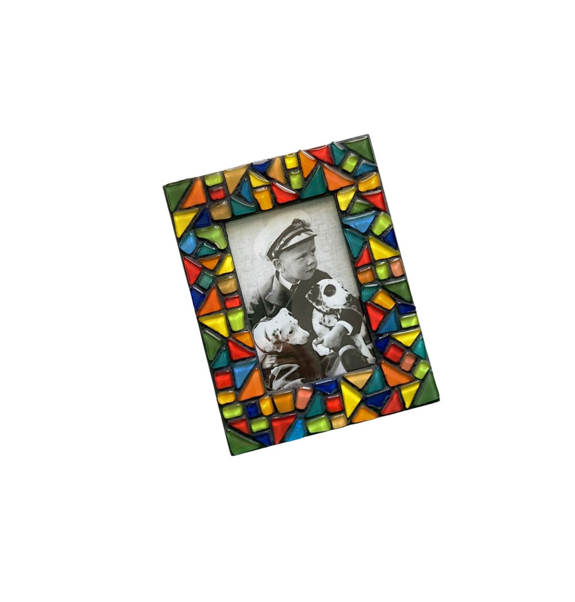 Primary Color Mosaic Photo Frame Yellow Orange Blue Green Red Etsy