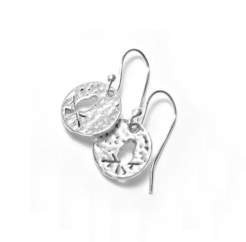 Dangle Bird Earrings Silver Bird Earrings Handmade Bird Earrings Silver Wire Bird on a Branch Earrings Pierced Silver Bird Earrings
