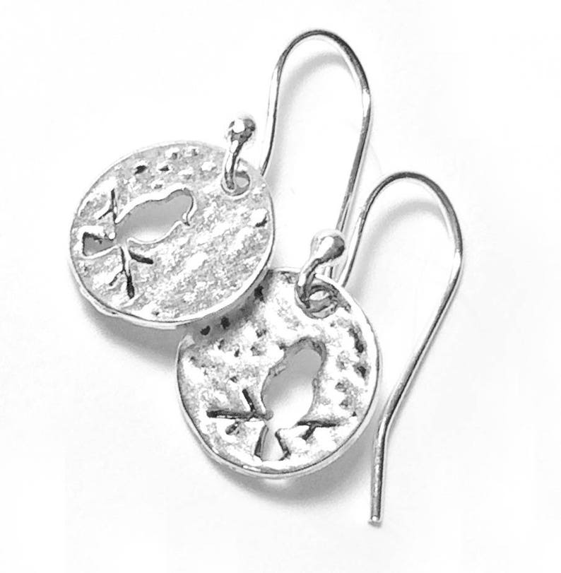 Dangle Bird Earrings Silver Bird Earrings Handmade Bird Earrings Silver Wire Bird on a Branch Earrings Pierced Silver Bird Earrings