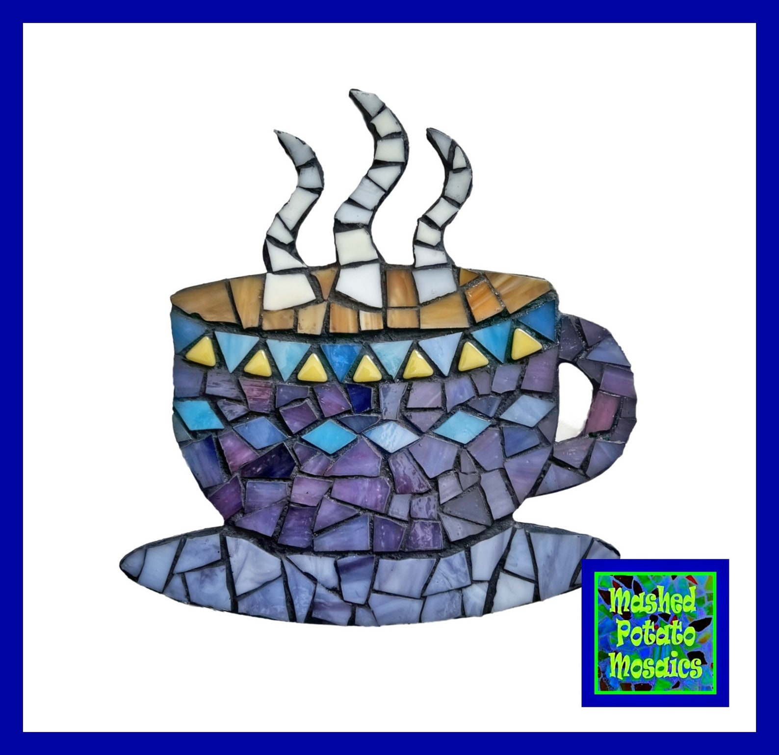 Coffee Cup Mosaic Art Wall Hanging, Tea Cup Mosaic Wall Art, Coffee Cup ...