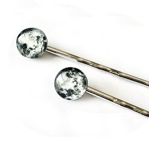 Conjunto de clips de pelo de luna llena, DOS pasadores de pelo de luna llena, conjunto de dos clips de pelo de luna llena, conjunto de pasadores de luna llena, clips redondos de pasador de pelo de luna llena