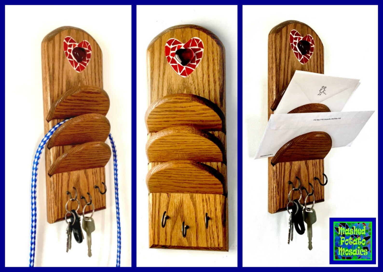 SALE Heart Mosaic Key Hook Rack Mosaic Letter Sorter Key | Etsy